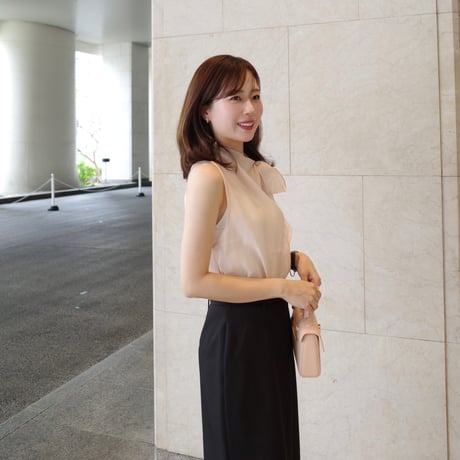 【6/4~再受注予約】ribbon sheer blouse