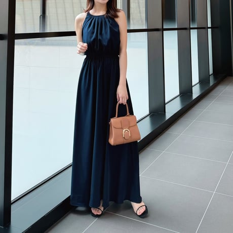 halter neck long op