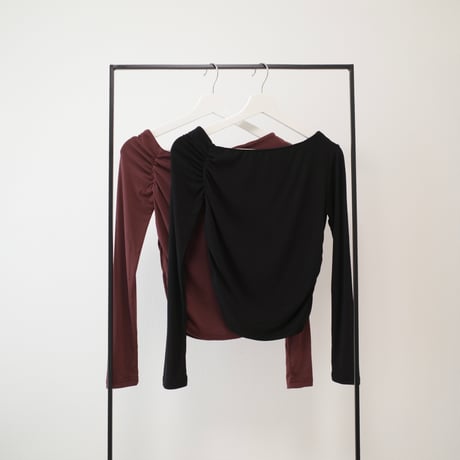 oneshoulder shirring cutsew