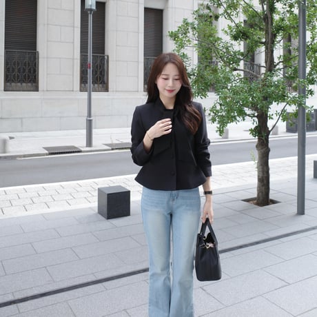 【9/17~再受注予約】bowtie peplum button jacket