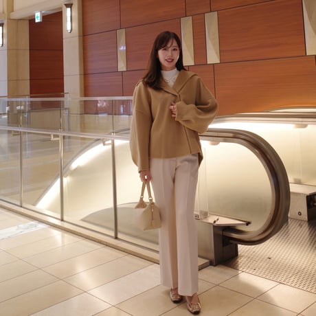 wool hood short coat