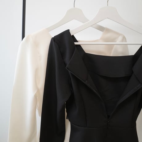 【9/17~再受注予約】front tulle peplum blouse