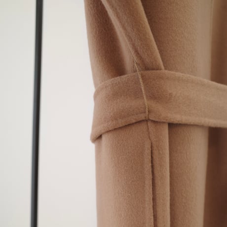 cashmere wool shawl long coat / camel