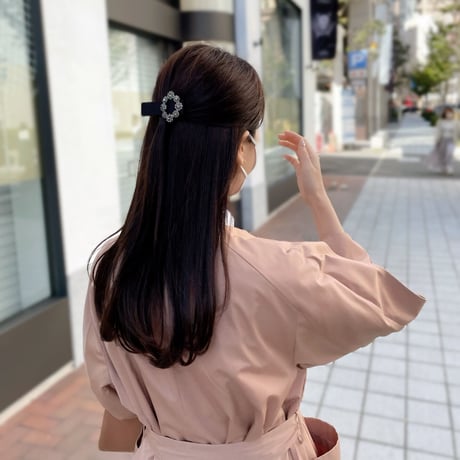 flower bijou satin hair clip