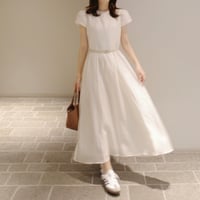 tencel flared puff sleeve dress