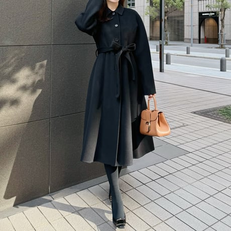 cashmere wool flare long coat