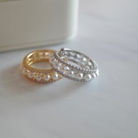 【6/11~再受注予約】center pearl cubic ring