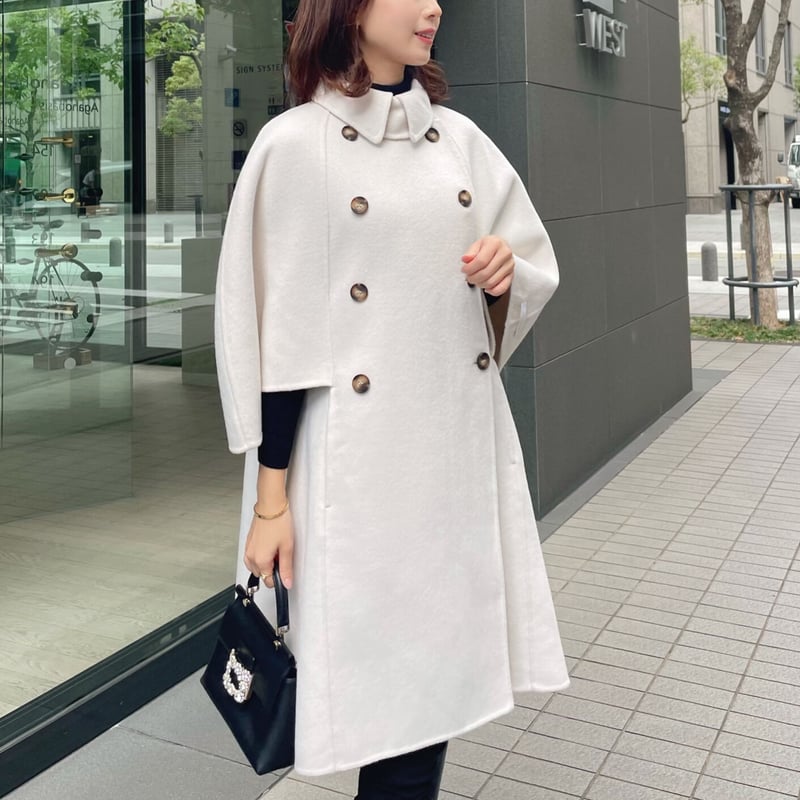 Handmade cape button wool coat | ENEU