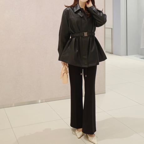 【9/17~再受注予約】drawstring leather jacket