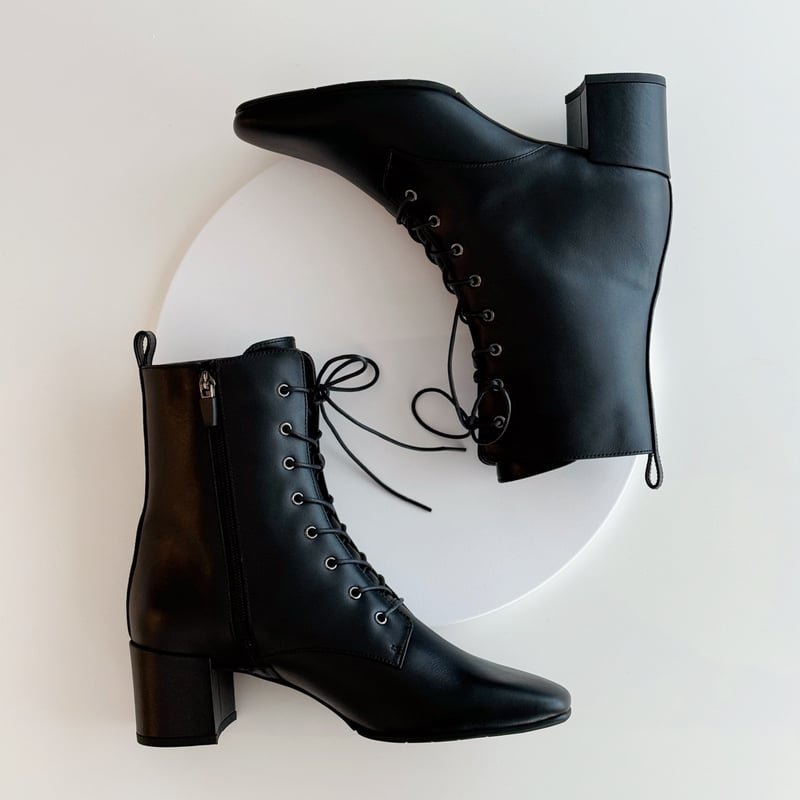 lace up square short boots | ENEU lace up square short boots | ENEU