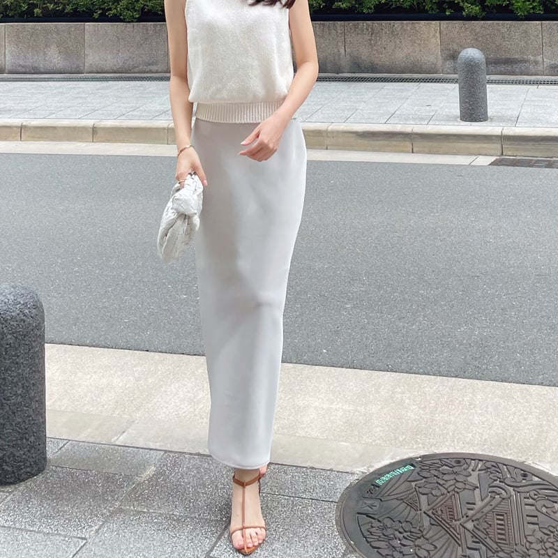 美品★SHE tokyo Odile Satin オディールサテン 38 ミチコ ロンドン コシノ・バックサテンフレアスカート(01_S 06_