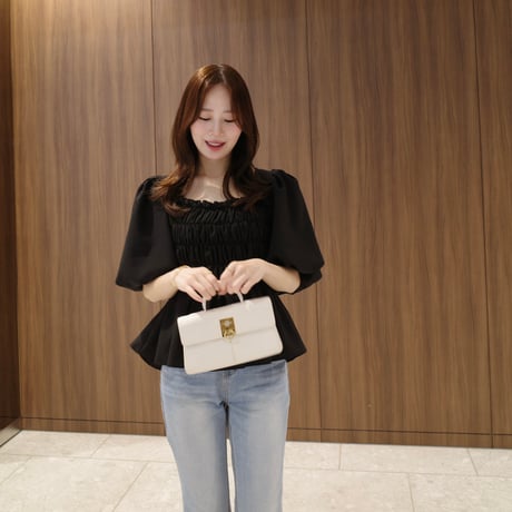 【6/4~再受注予約】gathering puff blouse(white)