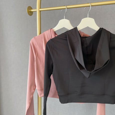 hood cropped cutsew (pilates wear)