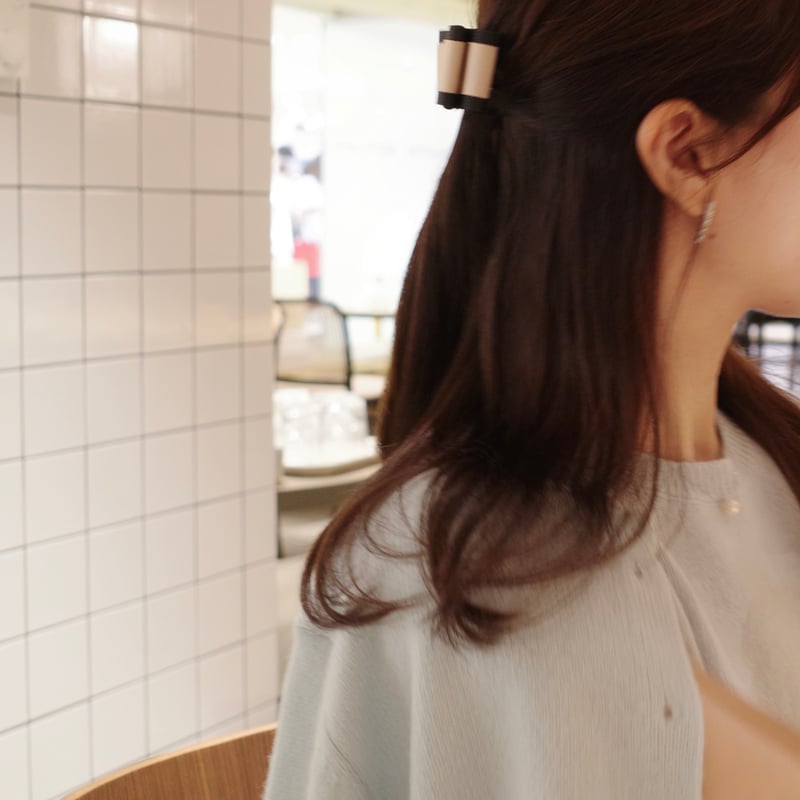 12/25(木)21:00再入荷】bicolor ribbon barrette | ENEU