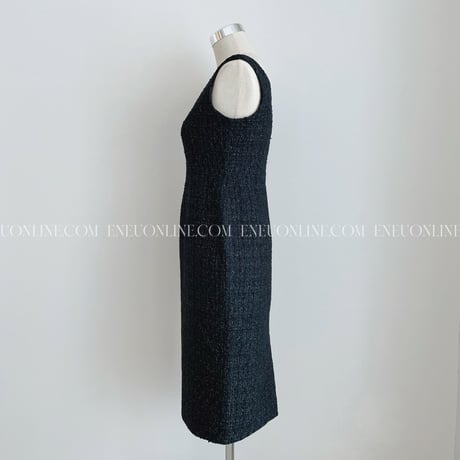 MADE TWEED DRESS / black