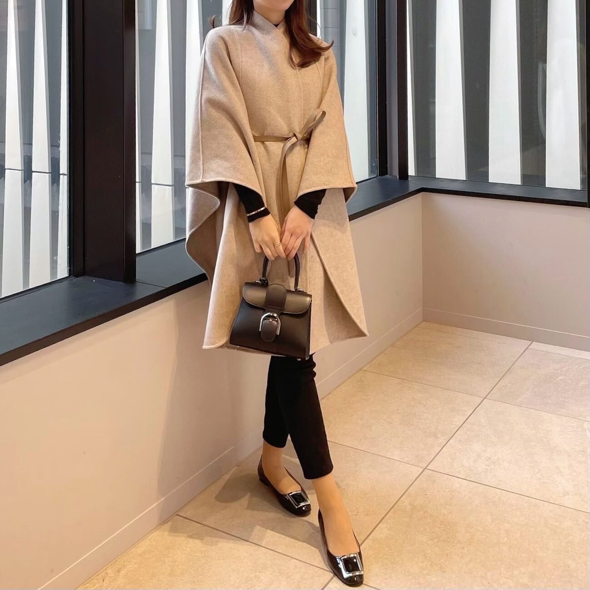 タグ付きENEU ハンドメイドヘリンボーン ケープコート 【公式通販】