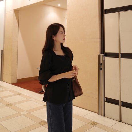 【10/1~再受注予約】balloon sleeve bowtie blouse