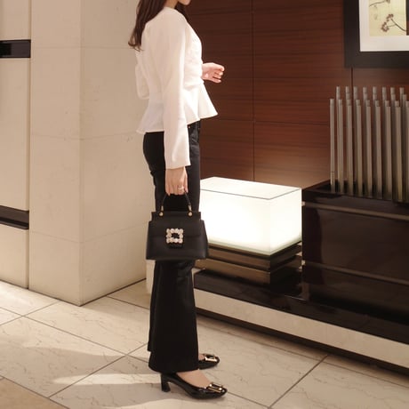 【9/17~再受注予約】front tulle peplum blouse