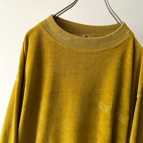 US Vintage Embroidery Logo Velours Shirt "NEW CLASSIC"