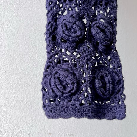 Vintage Flower Design Short Crochet Cut and Sewn