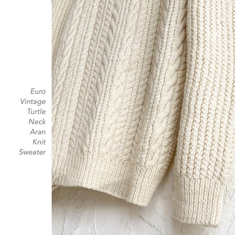 Vintage Euro Turtle Neck Aran Knitセーター