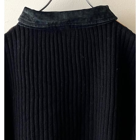 Vintage Suede Patchwork Design Combi-knit JKT