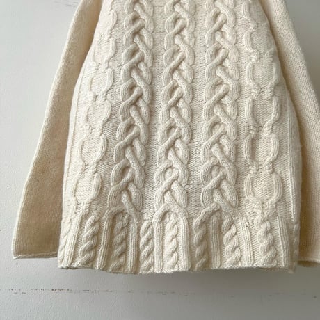 Euro Vintage Roll Neck Aran Knit Sweater
