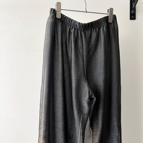 Tiger & Botanical Print Sheer Wide Pants