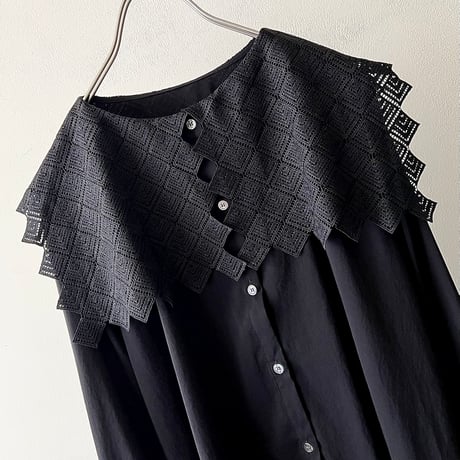Lace Collar Design Shirt Blouse