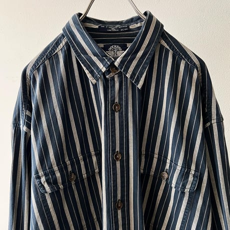 90's Levi's " Dockers " Stripe Pattern Cotton Shirt