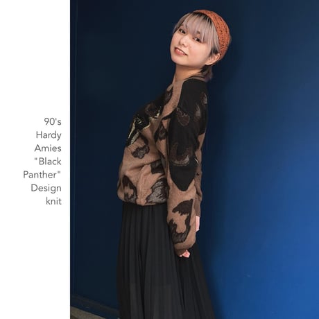 90's Hardy Amies "Black Panther"デザインニット