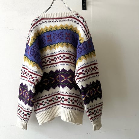 90's Fair Isle Pattern Knit Sweater