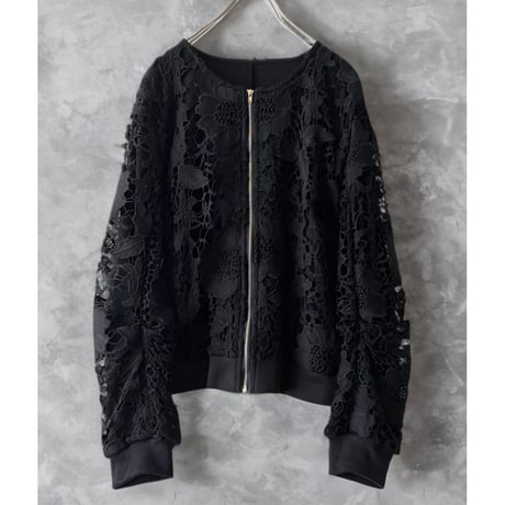 Crochet Lace Design Zip-up JKT