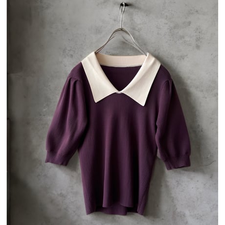 Half Sleeve Rib Knit Top