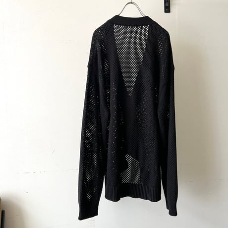 Cotton Mesh Knit Big Silhouette Cardigan