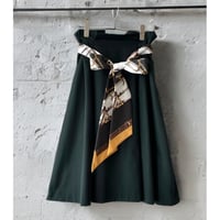 Scarf Ribbon Velt Medium Flare Skirt