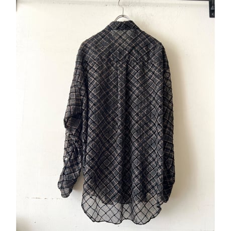 Plaid Pattern Sheer Shirt Blouse