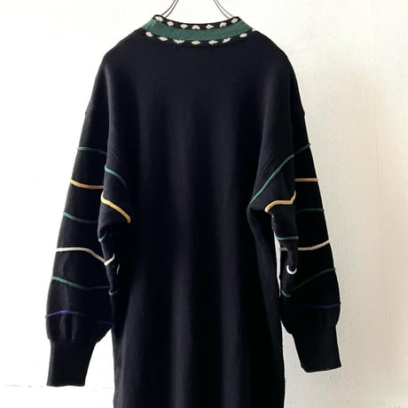 Vintage Lancel Mock Neck Design Knit Dress