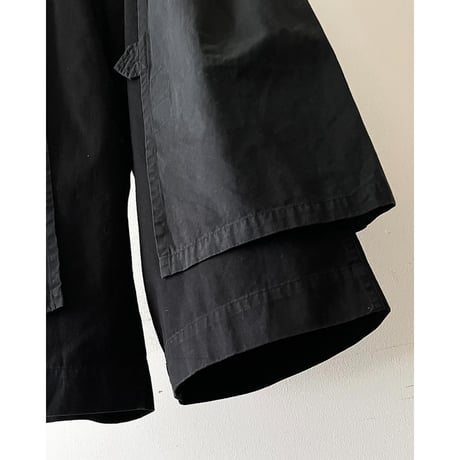 DENIM DUNGAREE Layered Remake Cotton Wide Pants