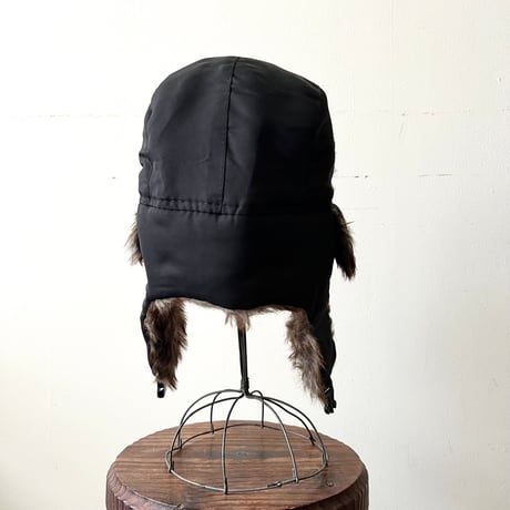 Nylon & Fake Fur Flight Cap  (ブラック)