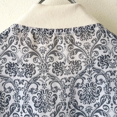 Damask Pattern Sheer Short Zip-JKT