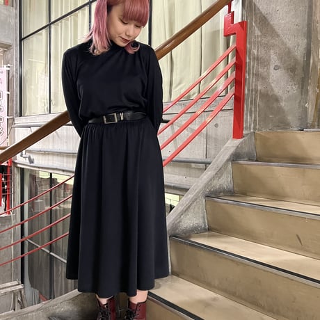 US Vintage Mock Neck Long Dress