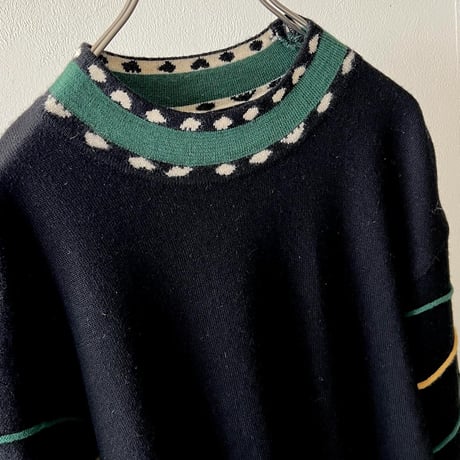 Vintage Lancel Mock Neck Design Knit Dress