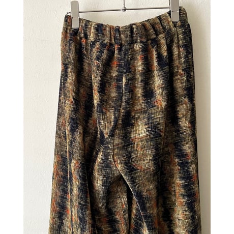 Earth Color Pattern Pleats Pants