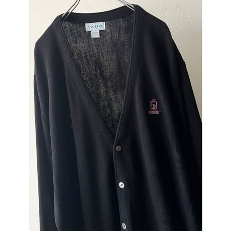 80-90's IZOD Embroidery Logo Acryl Knit Cardigan (made in Mexico)