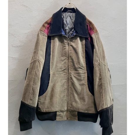 Patchwork Design Corduroy Drizzler JKT