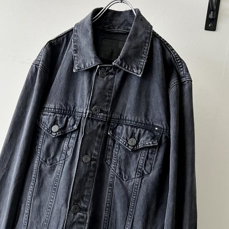90-00's Black Dyed Damage Denim JKT