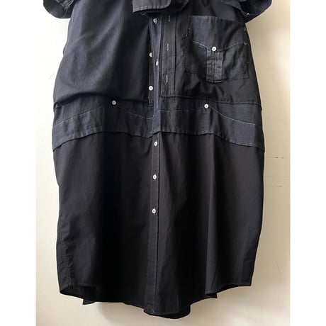" Black Dyed & Remake " Maxi Shirt Dress