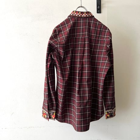 Paul & Joe Paris Embroidery Animal  Design Check Pattern Shirt