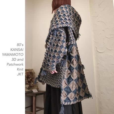 80's KANSAI YAMAMOTO 3D and Patchwork ニットJKT